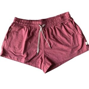 Vuori Red Athletic Shorts Elastic Waistband Sz medium athletic
